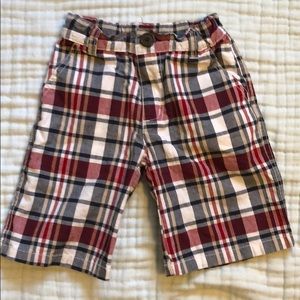Red, White and Blue Boys Plaid Shorts
